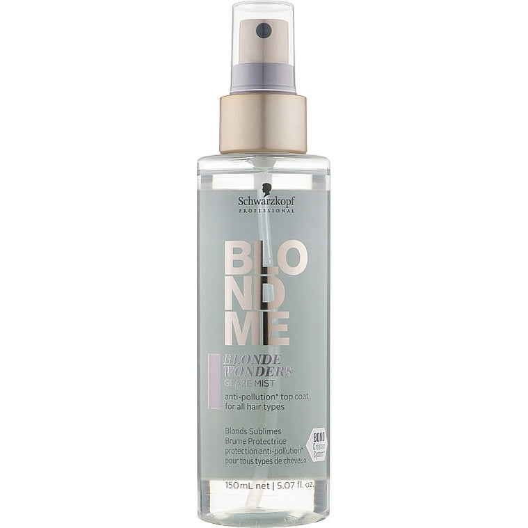 Schwarzkopf Professional BlondMe Blonde Wonders Glaze Mist 150 ml – sarı saçlar üçün anti-pollution parıltı spreyi
