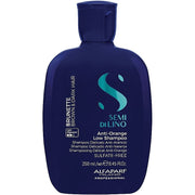 Alfaparf Semi Di Lino Brunette Anti-Orange Low Shampoo 250 ml – qəhvəyi və tünd saçlar üçün sulfatsız şampun (Daraq Store)
