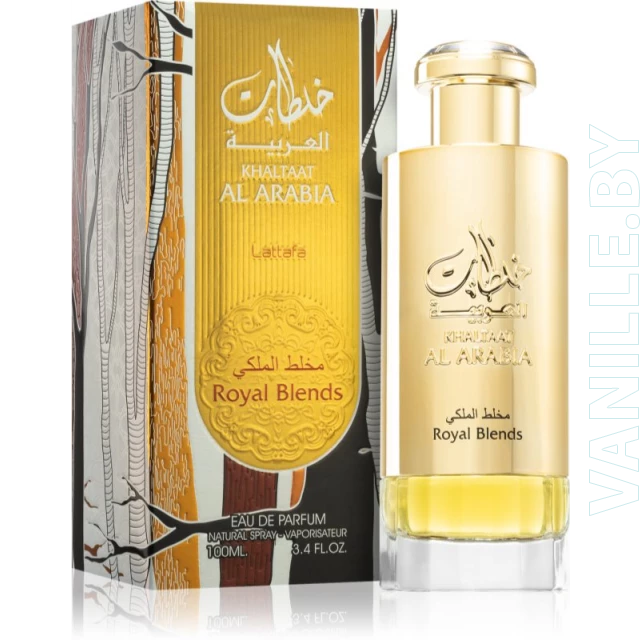 Lattafa Khaltaat Al Arabia Royal Blends EDP 100ml perfume bottle and box
