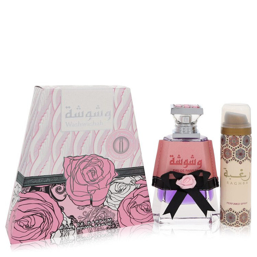 Lattafa Washwashah gift set: Eau de Parfum 100ml + deodorant spray 75ml (floral sweet fragrance)