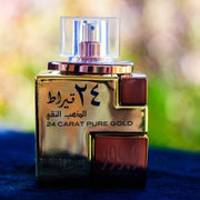Lattafa 24 Carat Pure Gold Eau de Parfum 100ml gold perfume bottle product photo
