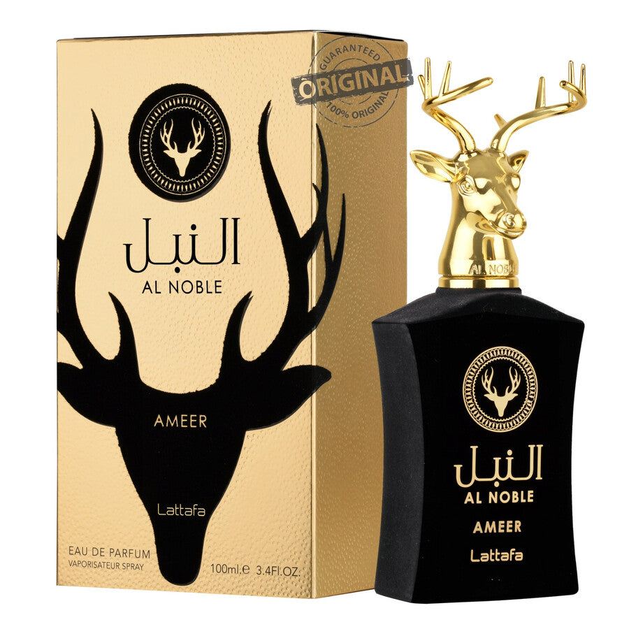 Lattafa Al Noble Ameer EDP 100ml perfume bottle and box
