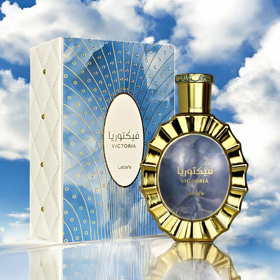 Lattafa Victoria Eau de Parfum 100ml bottle and box (elegant oriental floral amber fragrance)