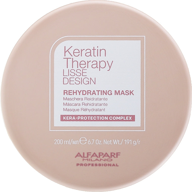 Alfaparf Keratin Therapy Lisse Design Rehydrating Mask 200 ml – keratin sonrası nəmləndirici maska (Daraq Store, Bakı)
