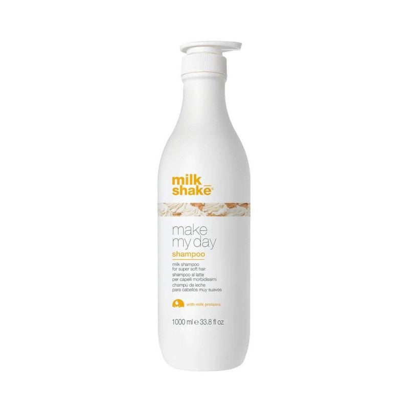 Milk_Shake Make My Day Shampoo 1000 ml saç üçün gündəlik istifadə olunan, yumşaqlıq verən şampun flakonu