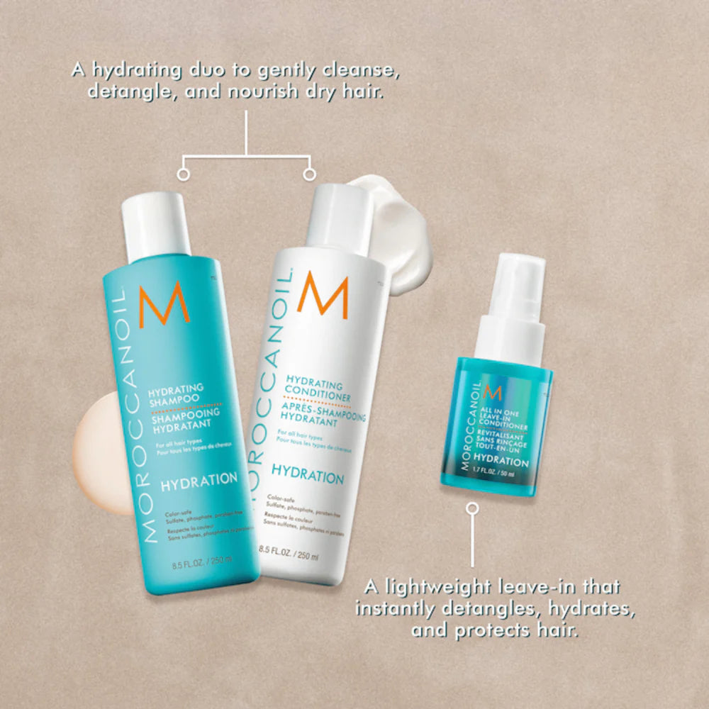 Moroccanoil Nəmləndirici Saç Baxımı Dəsti 250 ml + 250 ml + 50 ml