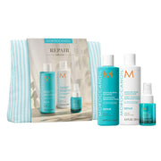 Moroccanoil Bərpaedici Saç Baxımı Dəsti 250 ml və 50 ml zədələnmiş saçlar üçün şampun kondisioner və leave-in qulluq