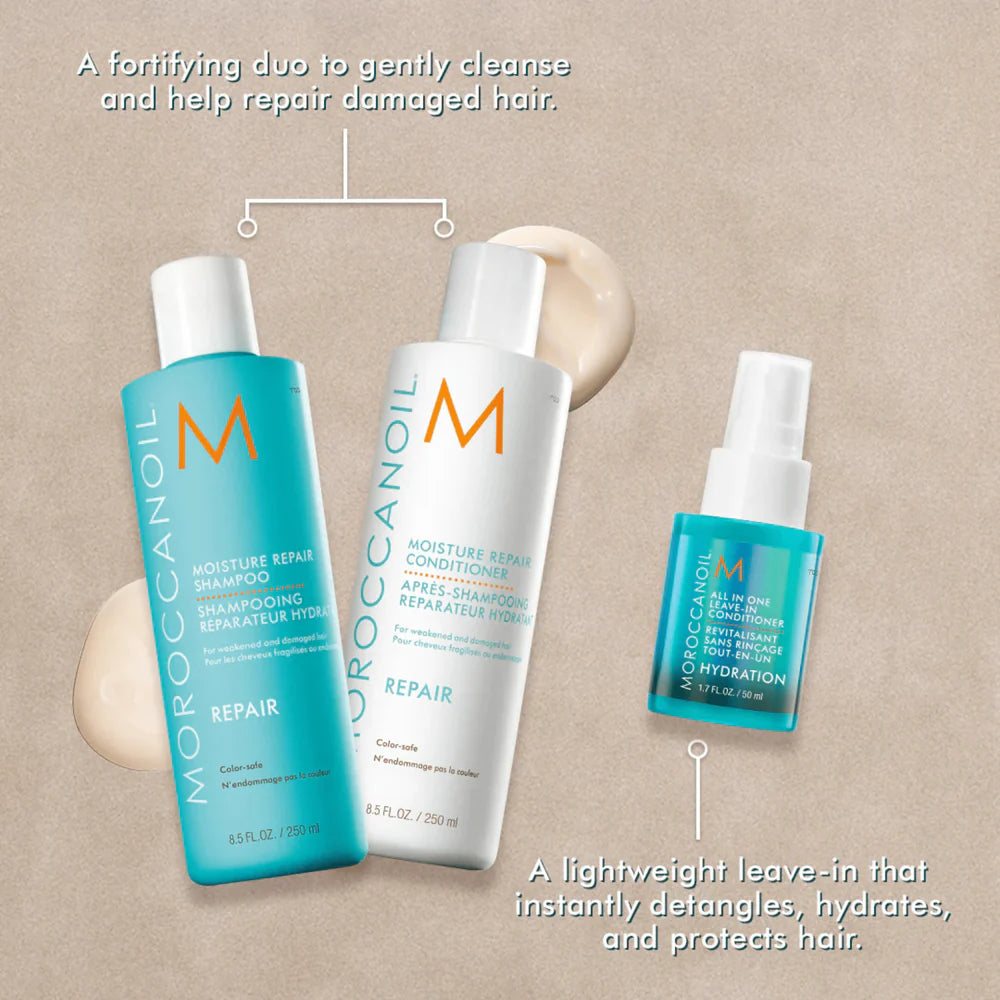 Moroccanoil Bərpaedici Saç Baxımı Dəsti 250 ml + 250 ml + 50 ml