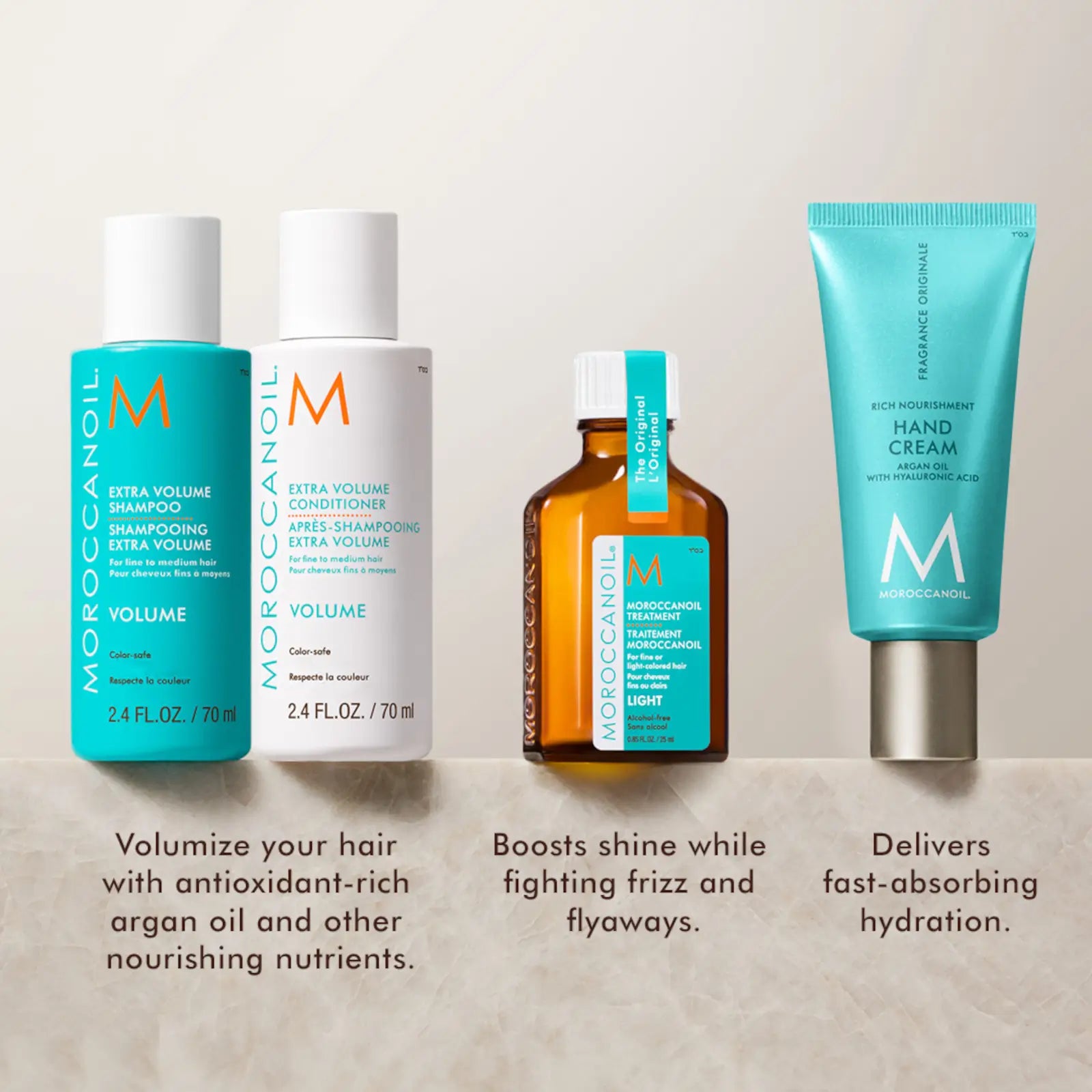 Moroccanoil Həcm Verən Səyahət Saç və Əl Baxımı Dəsti 25 ml + 70 ml + 70 ml + 40 ml