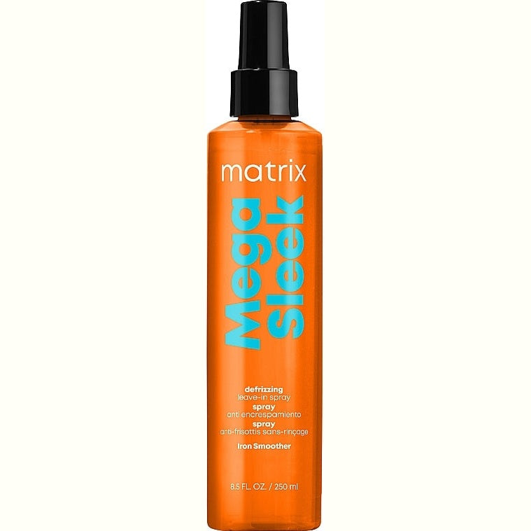 Matrix Mega Sleek Iron Smoother 250 ml – Antifriz, istilikdən qoruyucu saç spreyi
