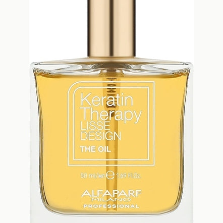 Alfaparf Keratin Therapy Lisse Design The Oil 50 ml – keratinli saçlar üçün yumşaldıcı yağ (Daraq Store, Bakı)
