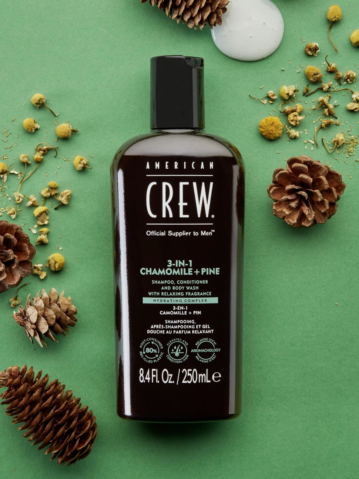American Crew 3-ü 1-də Chamomile Pine şampun və duş geli