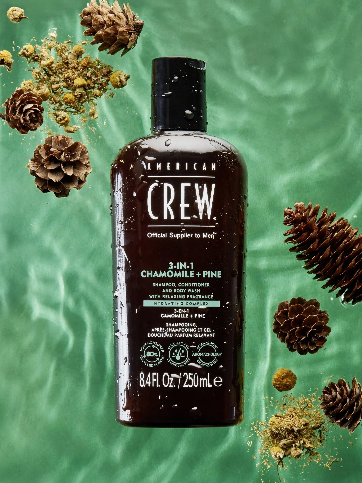 American Crew 3-ü 1-də Chamomile Pine şampun və duş geli