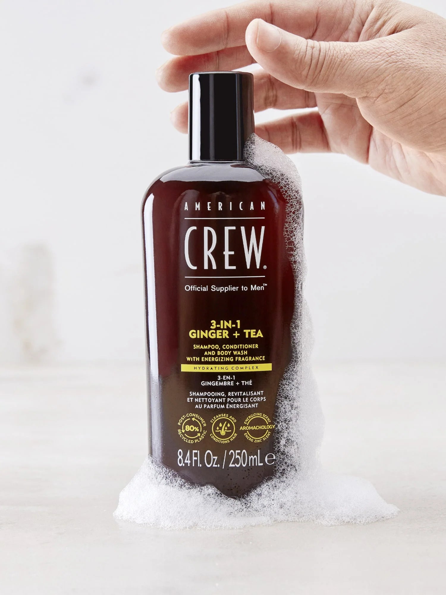 American Crew zəncəfil və çay 3-ü 1-də şampun, kondisioner və duş geli 250 ml