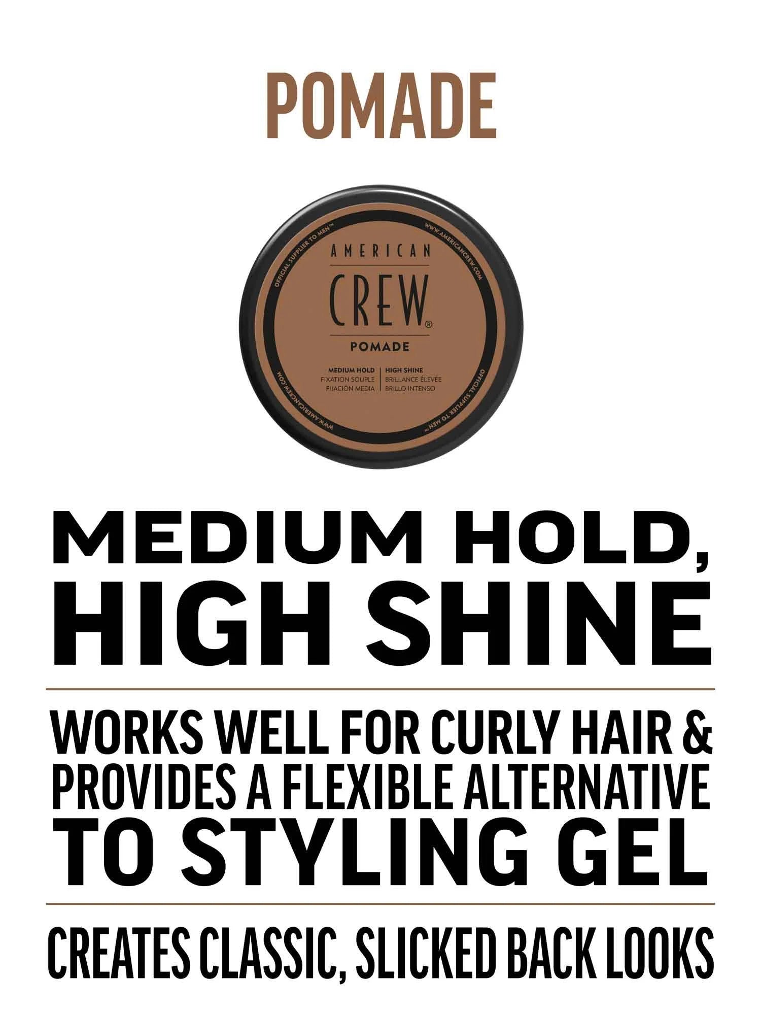 American Crew Pomade orta fiksasiyalı parlaq saç pomadası 85 g