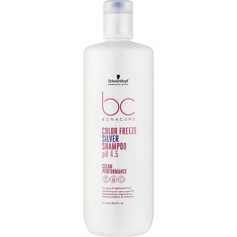 Schwarzkopf BC Bonacure Color Freeze Silver Shampoo 1000 ml for blonde, grey and lightened hair