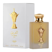 Lattafa Pride Al Areeq Gold EDP 100ml gold emblem bottle with white box
