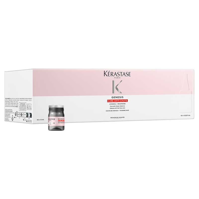 Kérastase Genesis Cure Anti-Chute Intensive ampul qutusu (42 x 6 ml) — saç tökülməsinə qarşı intensiv baxım