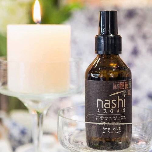 Bədən üçün quru yağ, intensiv nəmləndirmə və parıltı